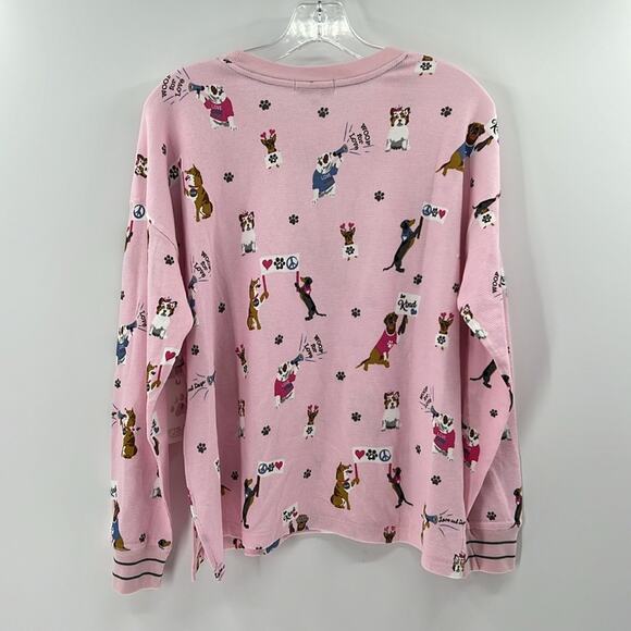 PJ Salvage Women's Woof For Love LS - Blush - Medium - New with tags - Picture 6 of 7